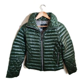 RAINFOREST Women's Emerald Green Down Full Zip Up Insulated Hood Puffer Jacket S